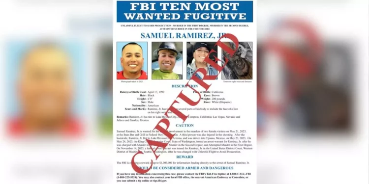 Cae Samuel Ramírez Jr., uno de los 10 fugitivos más buscados por el FBI, tras casi tres años prófugo