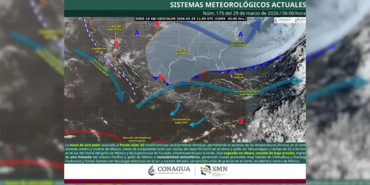 Frente frío 42 provoca lluvias, vientos y descenso térmico en Oaxaca
