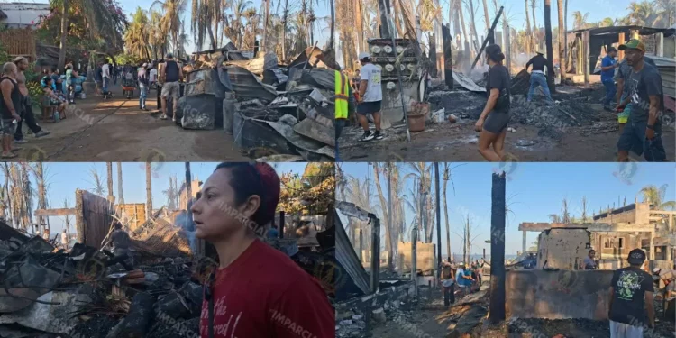 VIDEO | Zicatela amanece entre cenizas: limpieza y solidaridad tras el devastador incendio que arrasó la zona turística