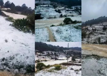 Granizada sorprende a comunidad Mixteca y cubre de blanco el paisaje