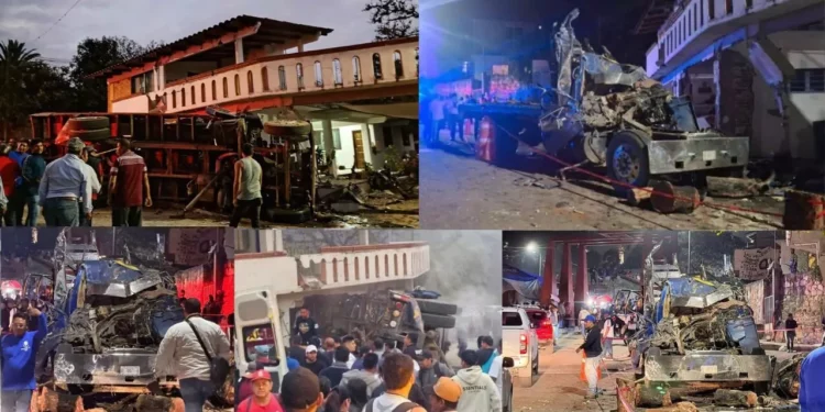 VIDEO | Segundos de horror en Guelatao: camión sin frenos desata tragedia al arrasar vivienda y matar a dos