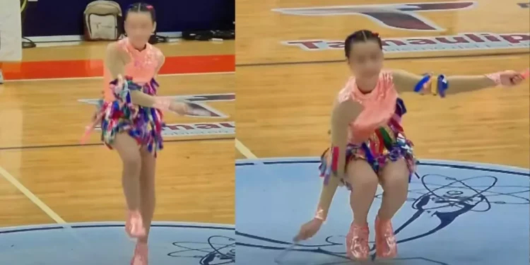 VIDEO | Niña oaxaqueña deslumbra con atuendo de “tiliche” en concurso de salto de cuerda