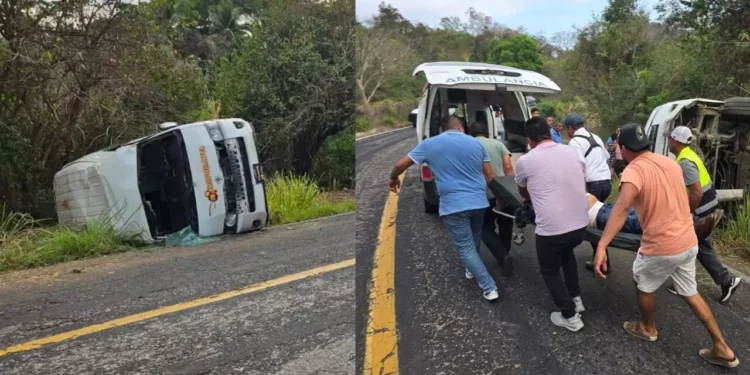 ¿Otro accidente por velocidad? Volcadura deja ocho heridos en la Costa de Oaxaca