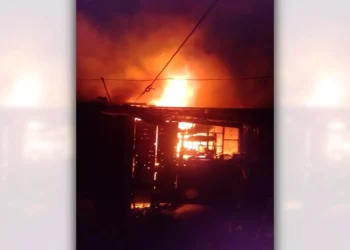 Elementos de Protección Civil y Bomberos Voluntarios realizaron labores de enfriamiento tras sofocar el incendio.