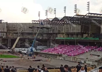 Foto: Leobardo García Reyes // Avanzan los trabajos del nuevo estadio de beisbol Yu’Va.