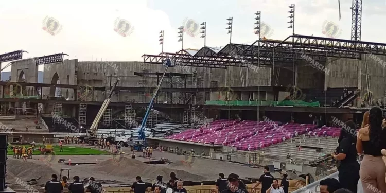 Foto: Leobardo García Reyes // Avanzan los trabajos del nuevo estadio de beisbol Yu’Va.