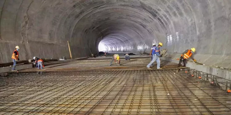 Foto: Gobierno federal // Así se construyó el túnel El Tornillo en 2020.
