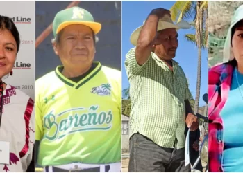 Fotos (de izquierda a derecha): Bety Cariño, defensora de la soberanía alimentaria - Cristino Castro Perea, defensor de las costas y derechos humanos. - Filogonio Martínez Merino, defensor del territorio y agua Paso de la Reina. - Nazaret Cortés Velasco, defensora del territorio y recursos naturales.