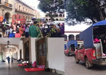 Desplazados Mixes ocupan palacio de gobierno: Exigen solución a conflicto territorial