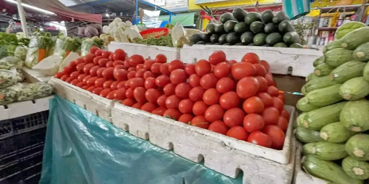 El tomate rojo se fue a las nubes.