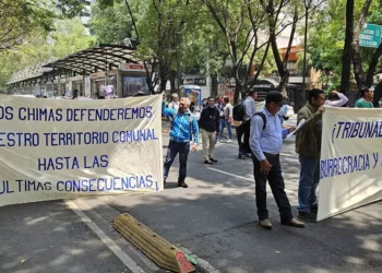 Foto: redes sociales // Realizaron una marcha pacífica en la Ciudad de México y protestaron en la sede del Tribunal Superior Agrario.