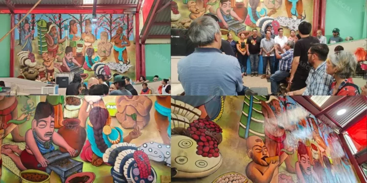 ¡El mercado como lienzo! Inauguran mural “Comercio”: una mirada al cacao y la vida cotidiana en el Mercado IV Centenario
