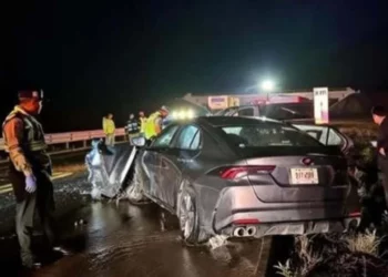 Especialistas de CAPUFE y la Guardia Nacional resguardaron el kilómetro 11 de la autopista Tehuacán-Oaxaca tras el choque que cobró tres vidas humanas y cerró por completo la circulación.