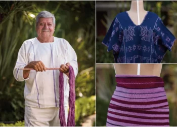 Fotos: cortesía // El Caracol Púrpura se ha empleado para pintar madejas de algodón, mismas que entregan a mujeres que elaboran los enredos tradicionales.