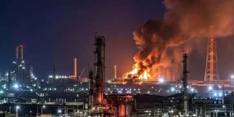 La explosión en la planta Hidros II generó un flamazo que alcanzó los 15 metros de altura y movilizó a los cuerpos contraincendios de Pemex.