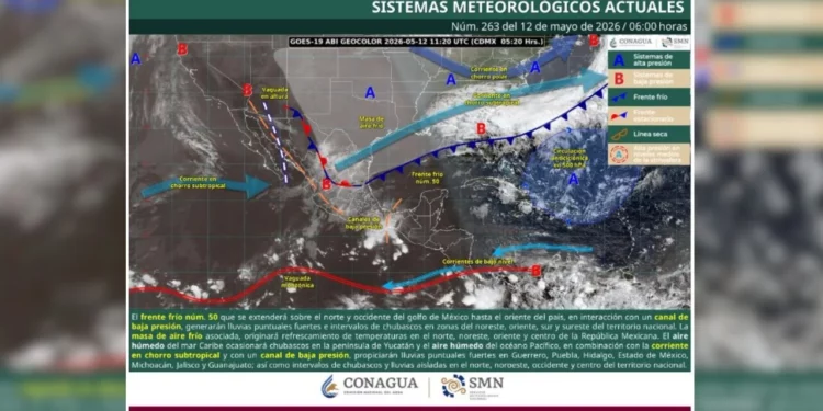 Frente frío 50 amenaza con tormentas y granizo en Oaxaca; persiste el calor extremo en costa e istmo