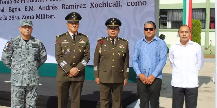 Foto: Sedena // Andrés Ramírez Xochicali, el nuevo comandante de la 28/a. Zona Militar".