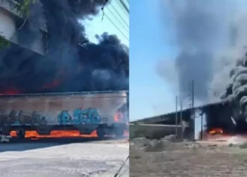 VIDEOS | Explosión en Querétaro: tren embiste pipa con combustible y desata incendio en zona poblada
