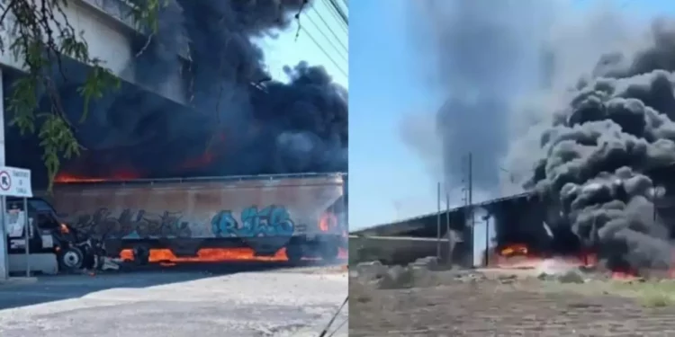 VIDEOS | Explosión en Querétaro: tren embiste pipa con combustible y desata incendio en zona poblada