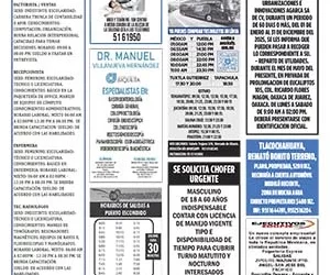 Clasificados 30 de mayo de 2026