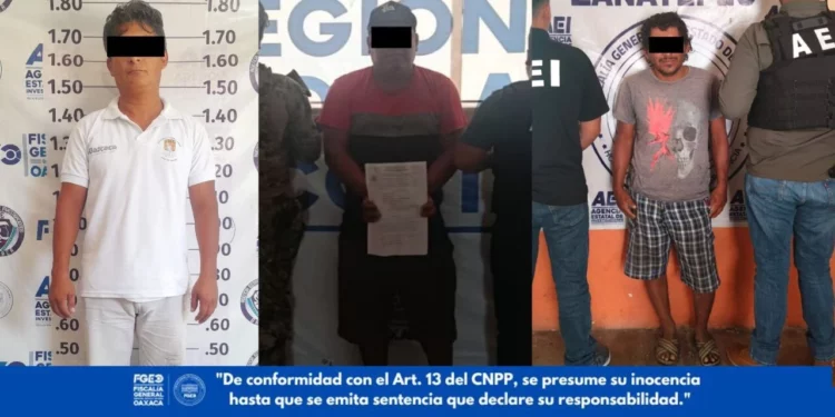 Caen tres hombres acusados de violencia contra mujeres y de incumplir pensión alimenticia en Oaxaca