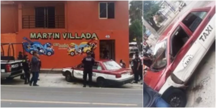 La patrulla 116 quedó con daños en la parte frontal.