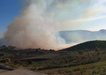 Foto: redes sociales // El incendio en Santiago Tilantongo.