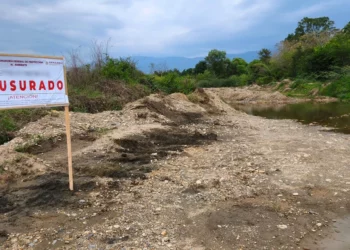 Se inspeccionó un banco de extracción de material pétreo en una superficie aproximada de 17 mil metros cuadrados.