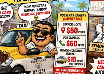 Imponen taxistas tarifas sin autorización en Pochutla; usuarios denuncian abusos y falta de acción de la autoridad