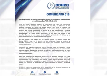 Tardía reacción de la DDHPO ante el desalojo en Mitla
