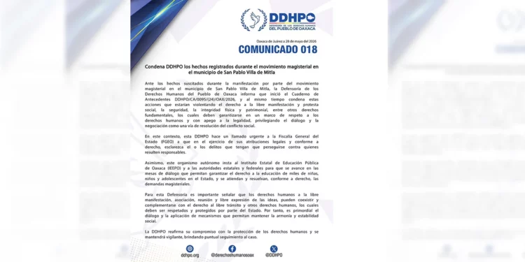 Tardía reacción de la DDHPO ante el desalojo en Mitla