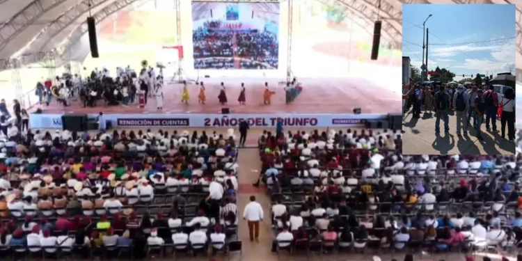VIDEOS | Entre aplausos y protestas: Sección 22 anuncia movilización durante mensaje de Sheinbaum en Oaxaca