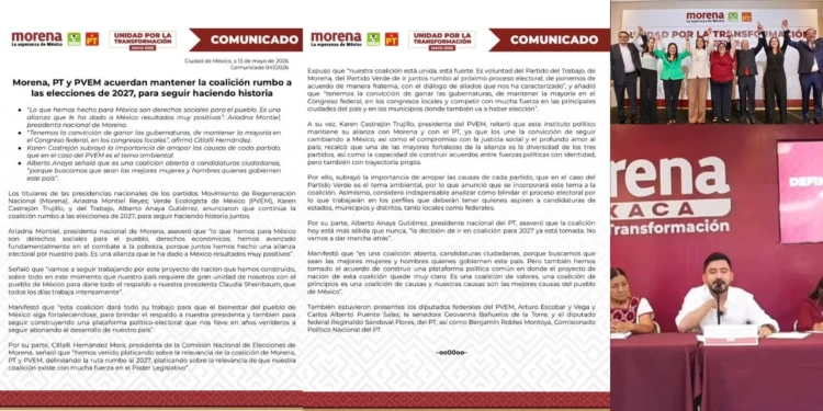 Morena celebra unidad nacional con PT y PVEM, pero Oaxaca revela grietas y riesgos electorales