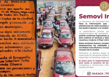 ¿Se prohíben taxis foráneos en el centro de Oaxaca a partir de este 15 de mayo o fue solo un mensaje viral que generó pánico?