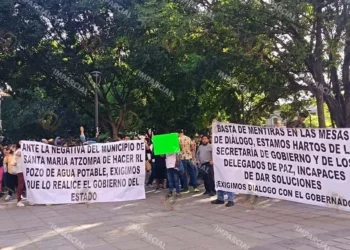 Foto: El Imparcial web // La protesta de vecinos de la colonia Niños Héroes de Atzompa.