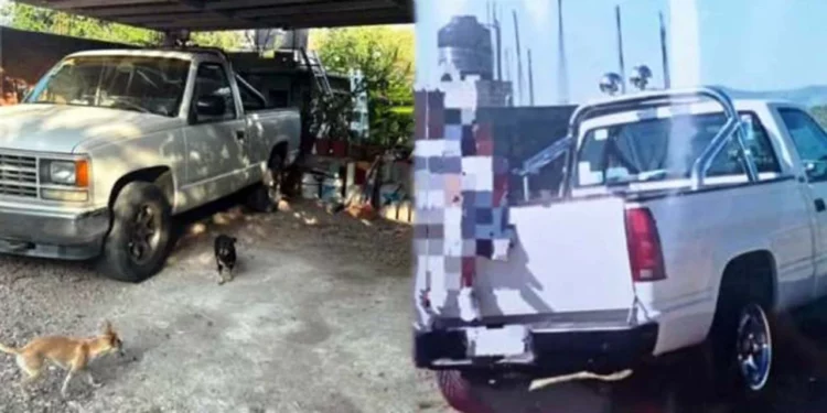 La camioneta Chevrolet blanca fue robada en el centro de Santiago Huajolotitlán.