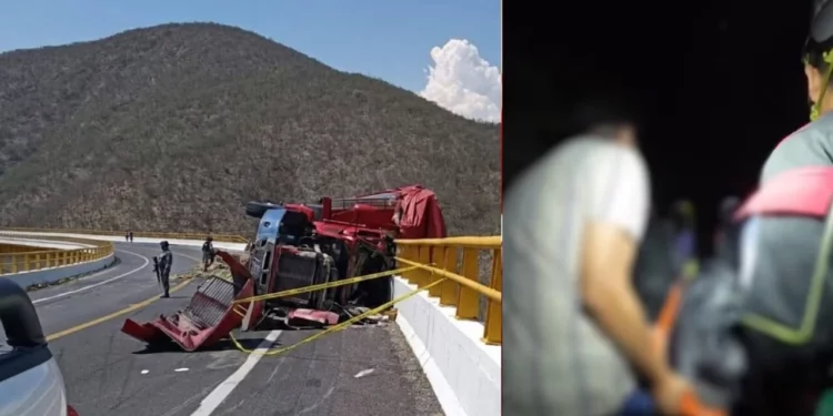 Volcadura de camión deja tres muertos, tres heridos y dos desaparecidos en la Cuacnopalan-Oaxaca