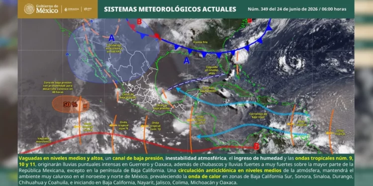 Ondas tropicales y mar de fondo ponen a Oaxaca bajo vigilancia por lluvias y vientos intensos
