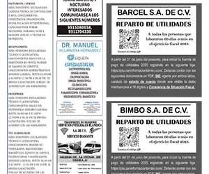Clasificados 1 de junio de 2026
