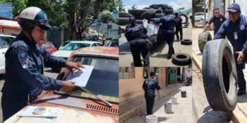 Retiran vehículos abandonados y objetos que invadían calles de Oaxaca capital