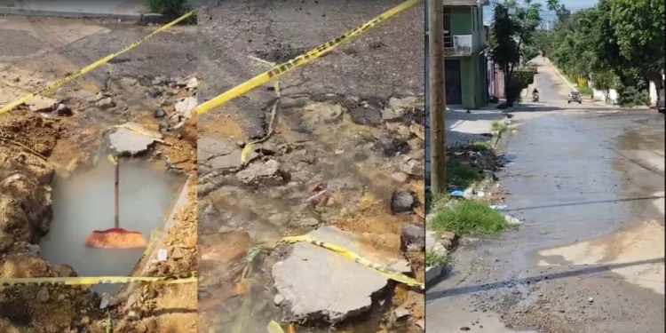 VIDEO| ¡Entre la escasez y el desperdicio! Fuga de agua desata molestia en colonia Volcanes