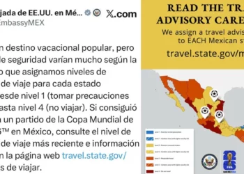 EE. UU. alerta de viaje para México e incluye riesgo por “terrorismo” previo al Mundial 2026