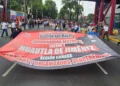 Foto: Cencos 22 // Profesores de la CNTE de nueva cuenta intentaron llegar al Estadio Azteca para afectar el desarrollo del Mundial de Futbol.