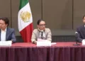 Foto: Secretaría de Gobernación // Rosa Isela Rodríguez, Mario Delgado y Martí Batres afirman que ya hay acuerdos con la CNTE.