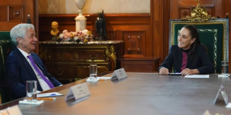 Claudia Sheinbaum se reúne con Jamie Dimon, CEO de J.P. Morgan, director del banco más valioso del mundo