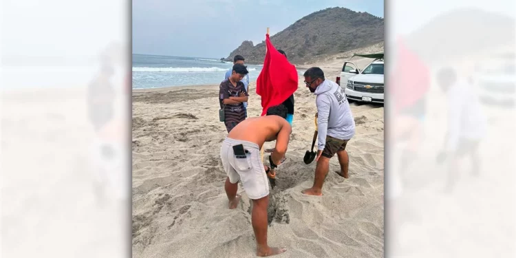 Foto: Surfistas de Salina Cruz // Surfistas de Salina Cruz colocan bandera roja preventiva en playas porteñas.