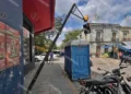 Foto: Jorge Luis Plata // Destrucción y basura al paso del magisterio por el centro de la ciudad.