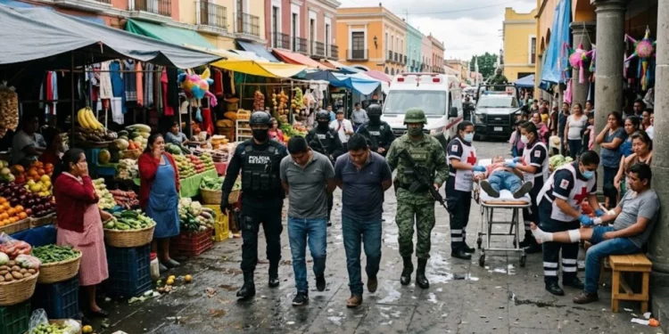 Balacera y narcomenudeo sacuden el mercado de Puebla: tres heridos y dos detenidos