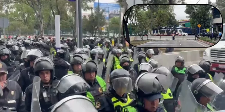 ¡CNTE choca con cerco policial rumbo al estadio del mundial! Advierten que “no rodará el balón” sin respuesta del gobierno