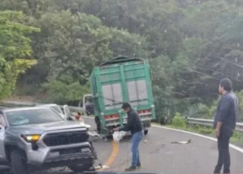 Camioneta donde viajaba hijo del gobernador de Oaxaca choca contra Torton en la Panamericana 190